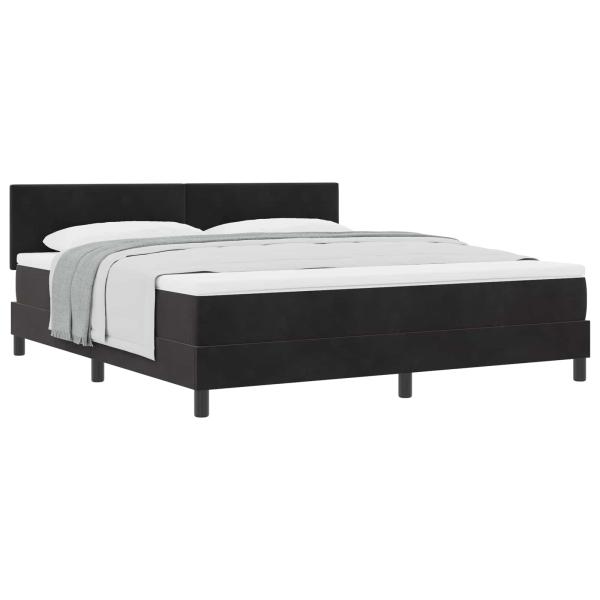 Boxspringbett mit Matratze Schwarz Super King Velvet