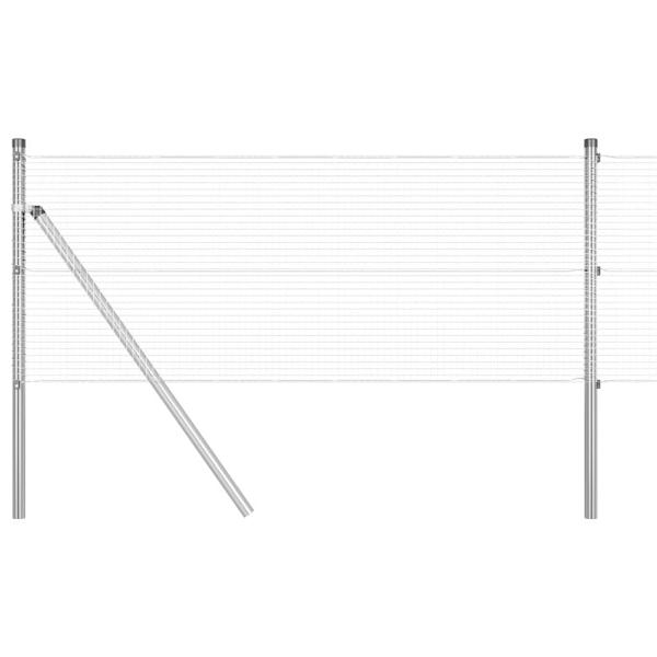 Zaunpfosten-Set 2er Set Verzinkter Stahl 10 x 0,5 m Langlebig