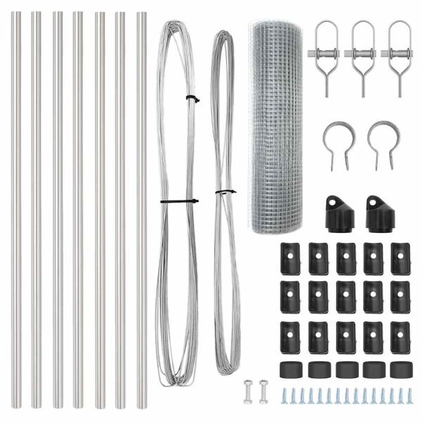 Zaunpfosten-Set 2er Set Verzinkter Stahl 10 x 0,5 m Langlebig