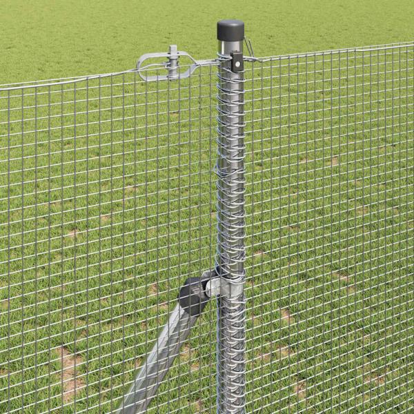 Geschweißter Drahtzaun mit 7 Pfosten 1,2x10 m Verzinkter Stahl