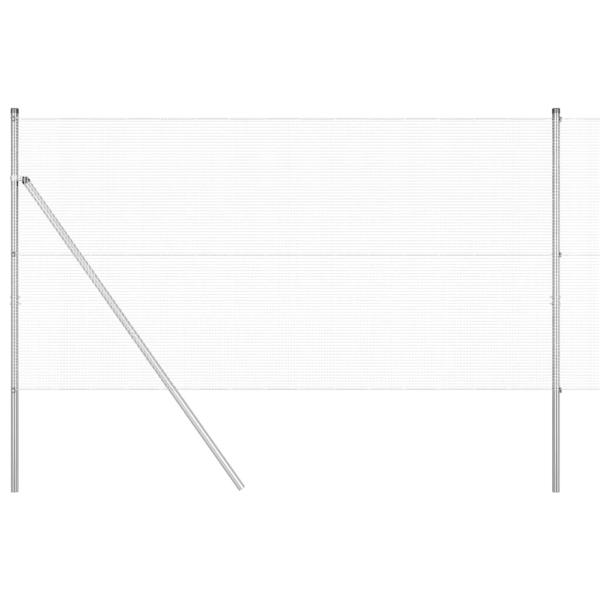 Schweißdrahtzaun mit 7 Pfosten 1,4 x 10 m Galvanisierter Stahl