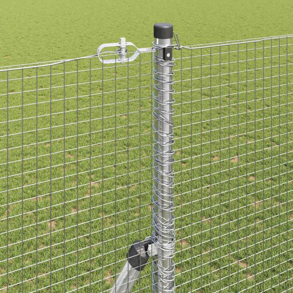 Zaunpfosten Set 2er Set Verzinkter Stahl 10 x 1,5 m Langlebig