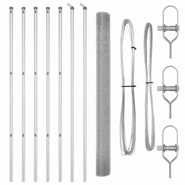 Zaunpfosten Set 2er Set Verzinkter Stahl 10 x 1,5 m Langlebig