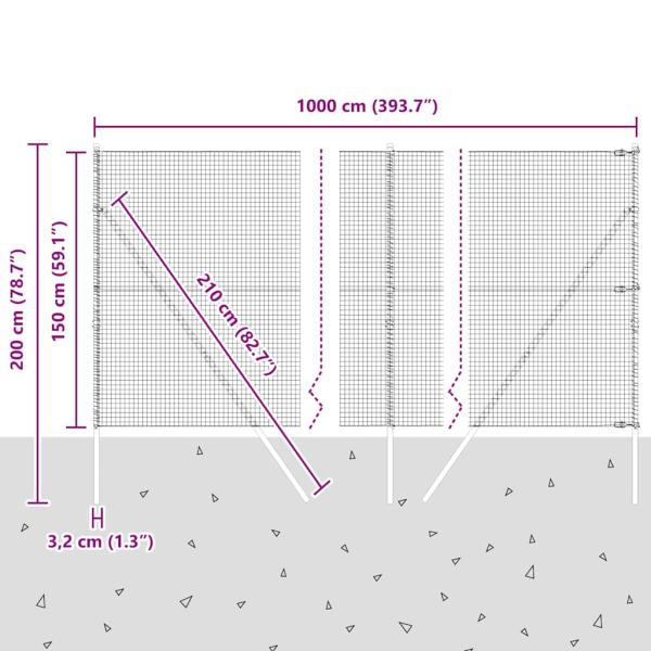 Zaunpfosten Set Set aus 2 Verzinkter Stahl
