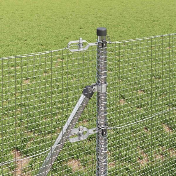 Schweißdrahtzaun mit 13 Pfosten 0,4 x 25 m verzinkter Stahl