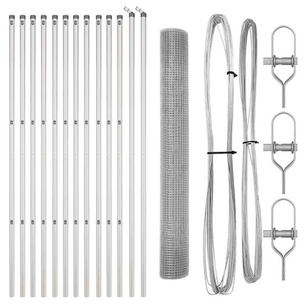 25 m Zaunpfosten Set Set mit 2 Feuerverzinkter Stahl