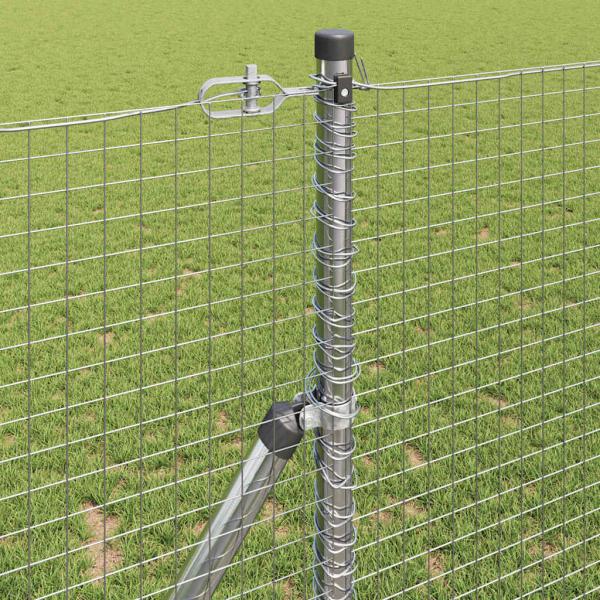 Schweißdrahtzaun mit 13 Pfosten 1,2x25 m Verzinkter Stahl