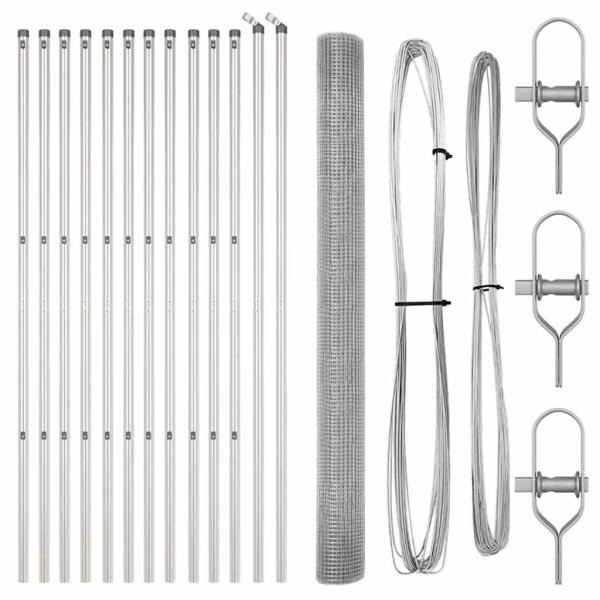 Geschweißter Drahtzaun mit 13 Pfosten 1,5x25 m verzinktem Stahl