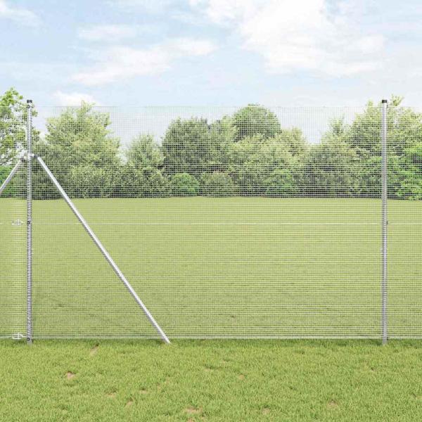 ARDEBO.de - geschweißter Maschendrahtzaun mit 13 Pfosten 1,6x25 m verzinkter Stahl