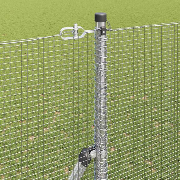 Geschweißter Drahtzaun, bodenverankert 25 x 1,6 m Silber Netz