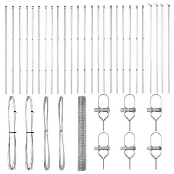 Schweißen Drahtzaun mit 13 Pfosten 1,4x50 m Galvanisierter Stahl