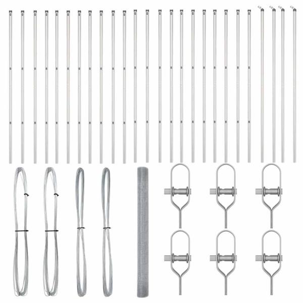 Schweißdrahtzaun mit 13 Pfosten 1,6x50 m Feuerverzinkter Stahl