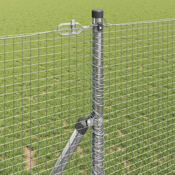 Schweißdrahtzaun mit 13 Pfosten 1x100 m verzinkter Stahl