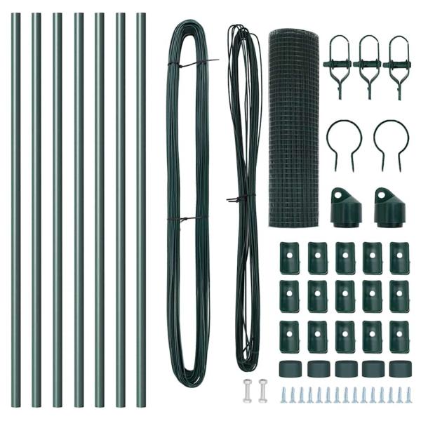 Zaunpfosten-Set 2er Set Grün Metall 10 x 0,5 m Langlebig