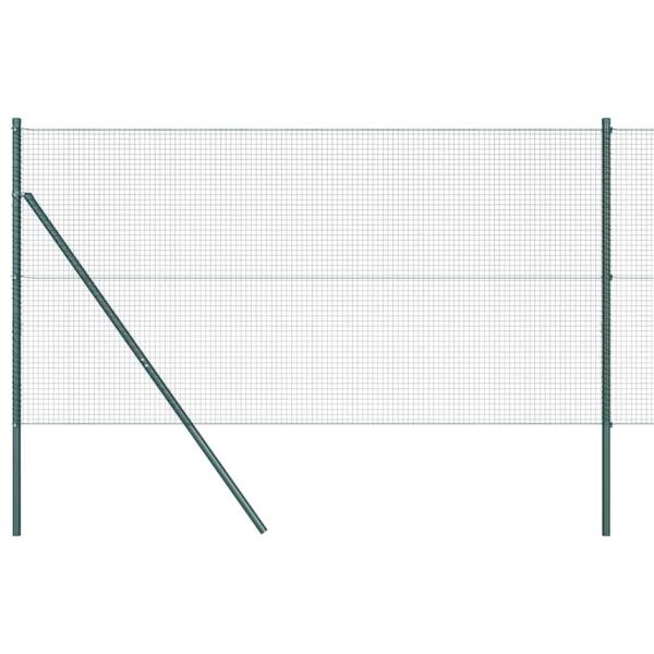 Zaunpfosten-Set 2er Set Grün Stahl, PVC 10 x 1 m Robust