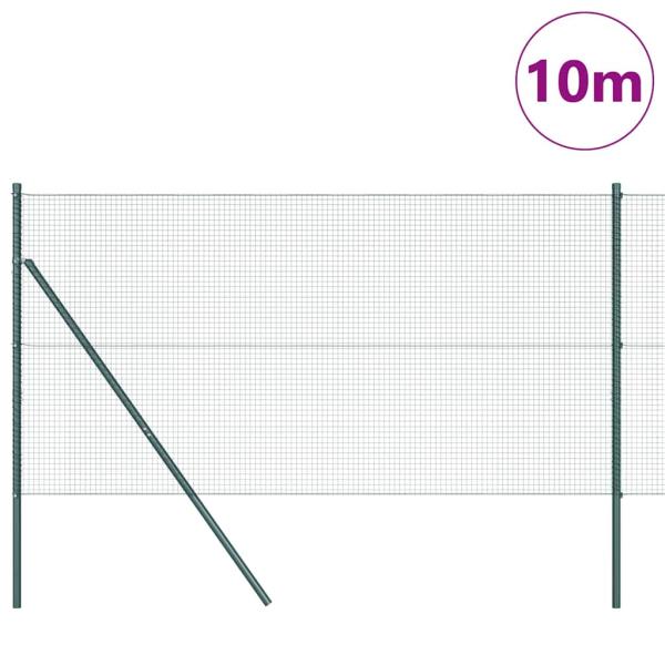 Zaunpfosten-Set 2er Set Grün Stahl, PVC 10 x 1 m Robust