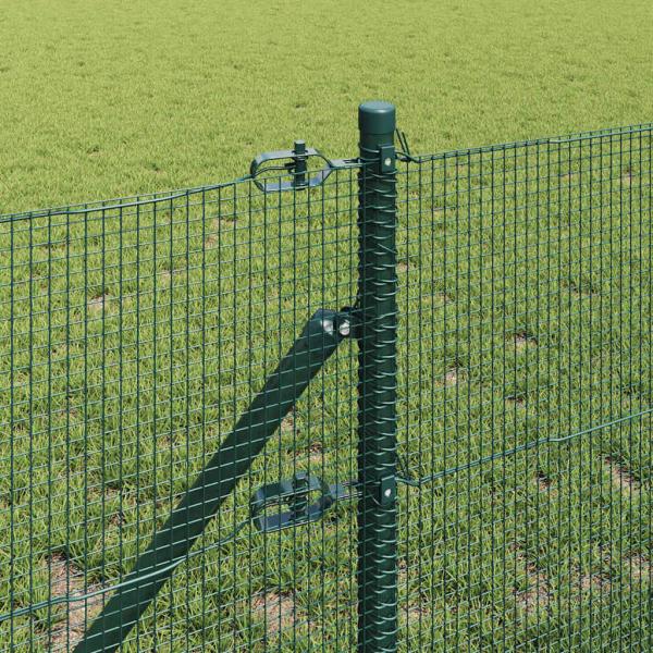 Schweißdrahtzaun mit 13 Pfosten Grün 0.6x25 m Stahl