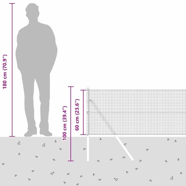 Schweißdrahtzaun mit 13 Pfosten Grün 0.6x25 m Stahl