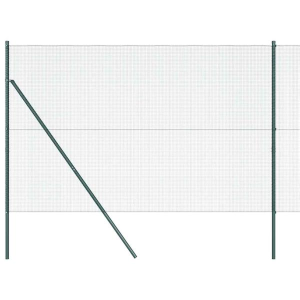 geschweißter Drahtzaun mit 13 Pfosten Grün 1,5x25 m Stahl