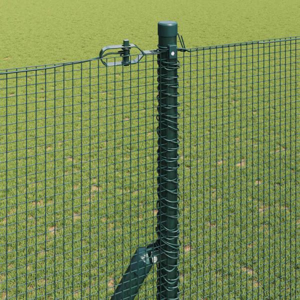 geschweißter Drahtzaun mit 13 Pfosten Grün 1,5x25 m Stahl