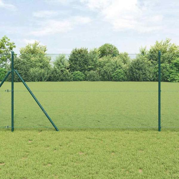 ARDEBO.de - Schweißdrahtzaun mit 13 Pfosten Grün 1x50 m Stahl