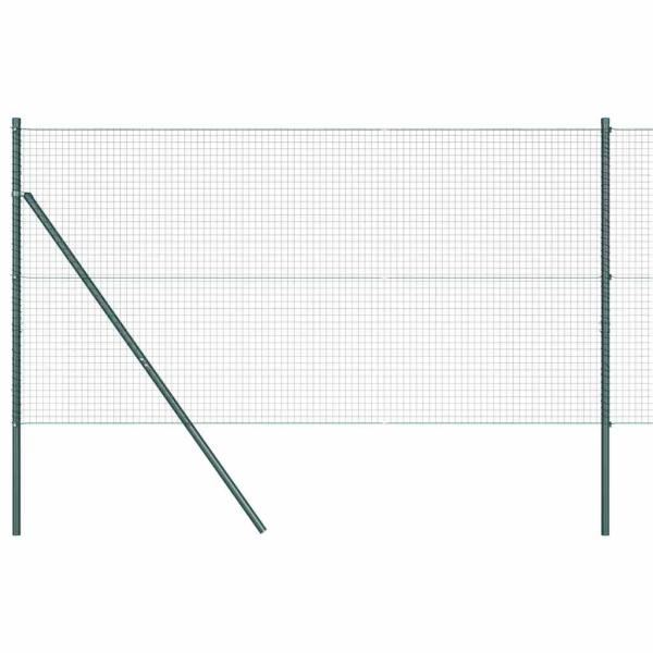 Geschweißter Drahtzaun mit 13 Pfosten Grün 1x50 m Stahl