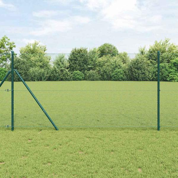 ARDEBO.de - Geschweißter Drahtzaun mit 13 Pfosten Grün 1,4x50 m Stahl