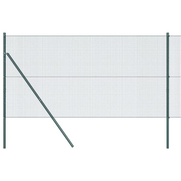 Geschweißter Drahtzaun mit 13 Pfosten Grün 1,4x50 m Stahl