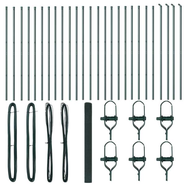 ARDEBO.de - Geschweißter Drahtzaun mit 13 Pfosten Grün 1,5x50 m Stahl