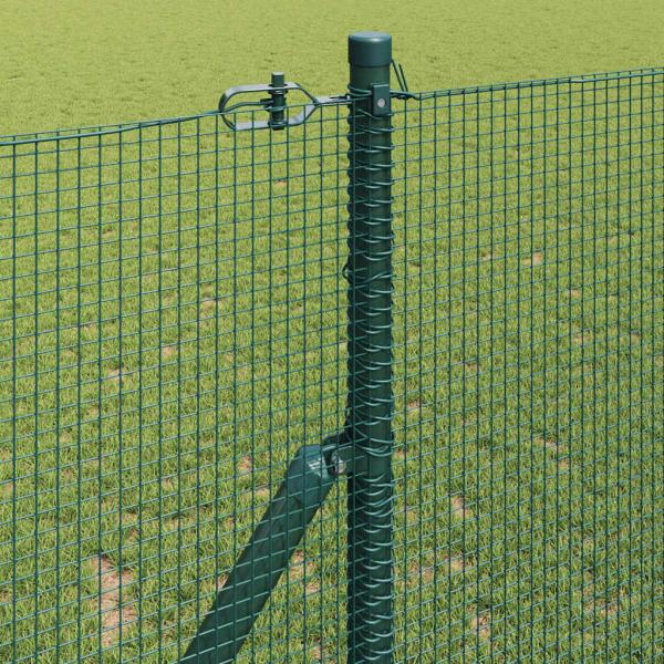 Geschweißter Drahtzaun mit 13 Pfosten Grün 1x100 m Stahl