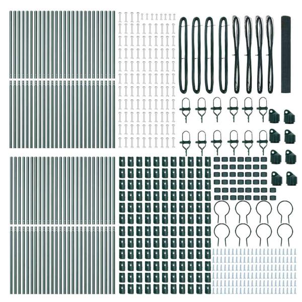 geschweißter Drahtzaun mit 13 Pfosten Grün 1x100 m Stahl