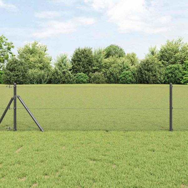 ARDEBO.de - Geschweißter Drahtzaun, bodenverankert 10 x 0,5 m Grau Netz