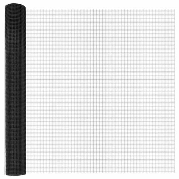 Graues Zaunpfosten-Set Set aus 2 Grau Metall 10 x 1 m Langlebig