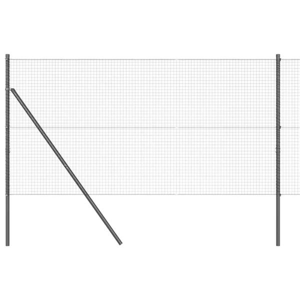 Geschweißter Drahtzaun mit 7 Pfosten Grau 1.4x10 m Stahl
