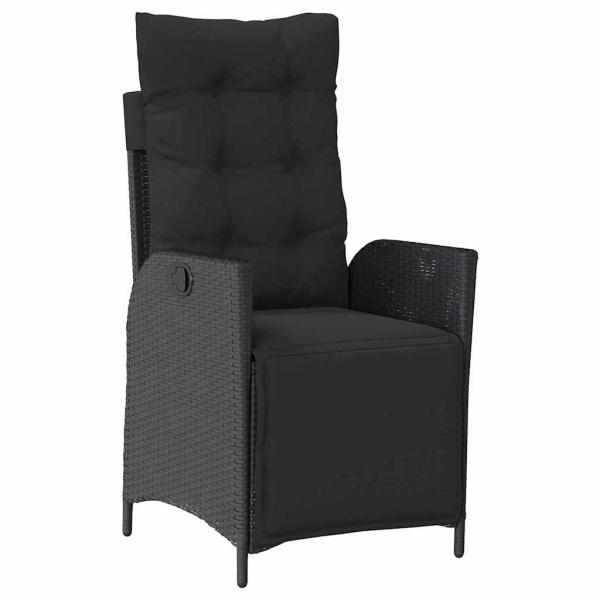 5-teiliges Garten-Esszimmer-Set Schwarz Poly Rattan
