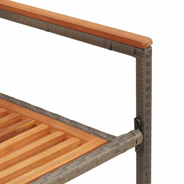 Stapelbare Gartenstühle mit Kissen, 2 Stück, Grau, Poly Rattan