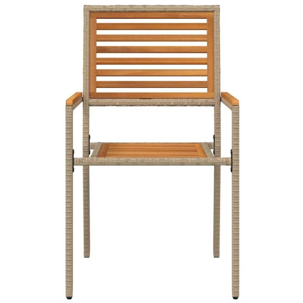 Stapelbare Gartenstühle mit Kissen 2 Stück Beige aus Poly Rattan