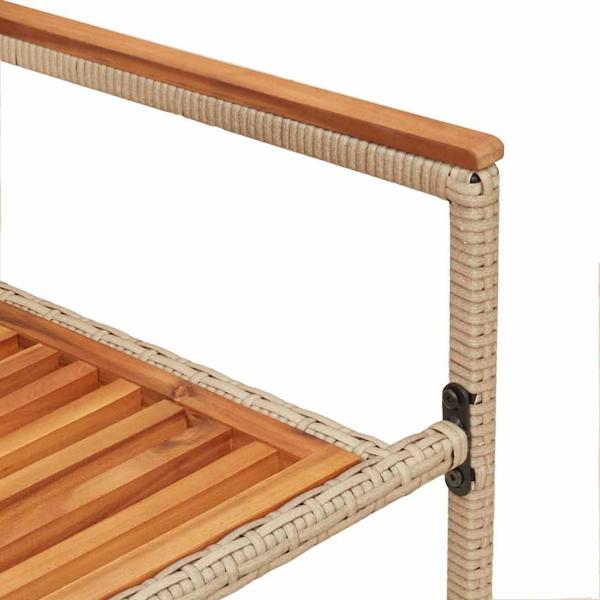 Stapelbare Gartenstühle mit Kissen 2 Stück Beige aus Poly Rattan