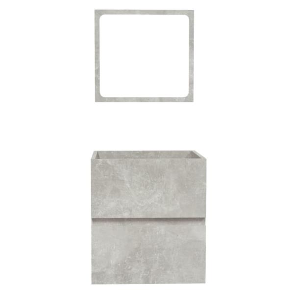 Badschrank mit Spiegel Betongrau Holzwerkstoff