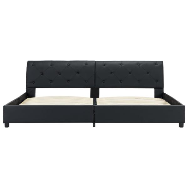 Bettgestell Schwarz Kunstleder 180 × 200 cm