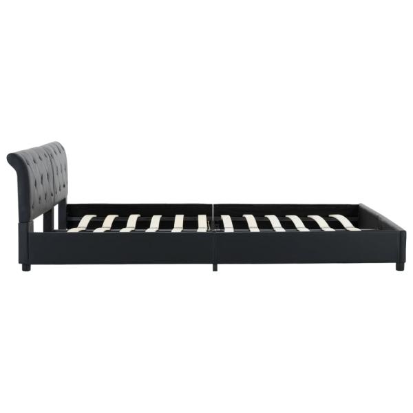 Bettgestell Schwarz Kunstleder 180 × 200 cm