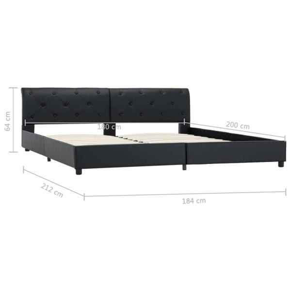 Bettgestell Schwarz Kunstleder 180 × 200 cm