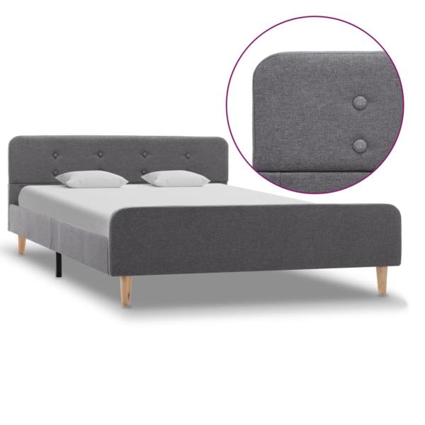 ARDEBO.de - Bettgestell Hellgrau Stoff 140x200 cm