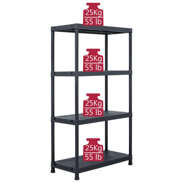 Lagerregale 5 Stk. Schwarz 60 x 30 x 138 cm Kunststoff