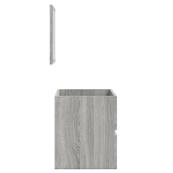 Badschrank mit Spiegel Grau Sonoma Holzwerkstoff