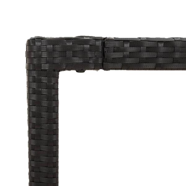 ARDEBO.de - 7-tlg. Garten-Essgruppe mit Kissen Schwarz Poly Rattan