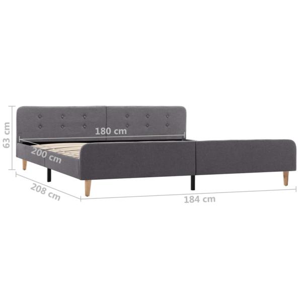Bettgestell Hellgrau Stoff 180×200 cm