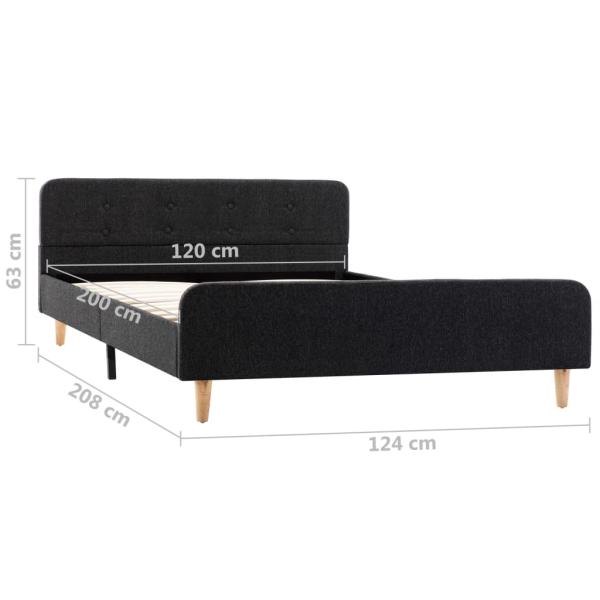 Bettgestell Dunkelgrau Sackleinen 120x200 cm