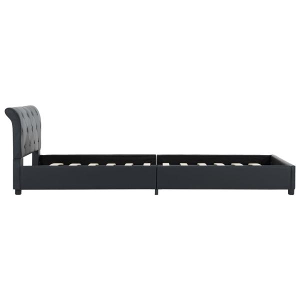 Bettgestell Schwarz Kunstleder 100 × 200 cm