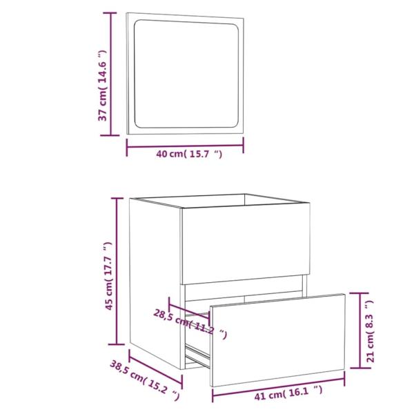 Badschrank mit Spiegel Sonoma-Eiche Holzwerkstoff